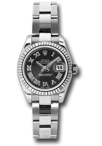 Rolex Watches - Datejust Lady - Steel Fluted Bezel - Oyster Bracelet - Style No: 179174 bksbro