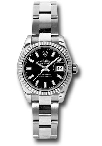 Rolex Watches - Datejust Lady - Steel Fluted Bezel - Oyster Bracelet - Style No: 179174 bkso
