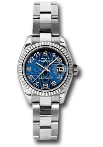 Rolex Watches - Datejust Lady - Steel Fluted Bezel - Oyster Bracelet - Style No: 179174 blcao
