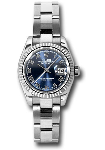 Rolex Watches - Datejust Lady - Steel Fluted Bezel - Oyster Bracelet - Style No: 179174 blro