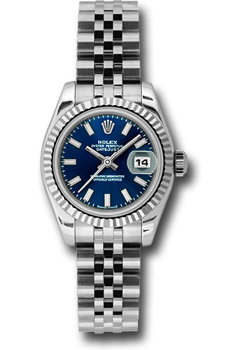 Rolex Watches - Datejust Lady - Steel Fluted Bezel - Jublilee Bracelet - Style No: 179174blsj