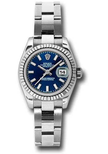 Rolex Watches - Datejust Lady - Steel Fluted Bezel - Oyster Bracelet - Style No: 179174 blso