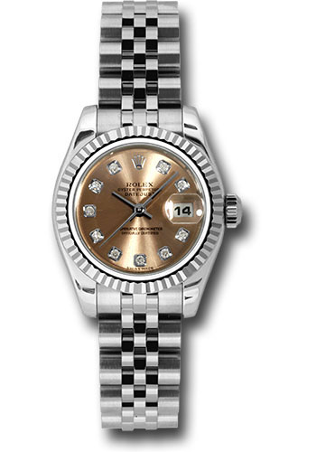 Rolex Watches - Datejust Lady - Steel Fluted Bezel - Jublilee Bracelet - Style No: 179174pdj