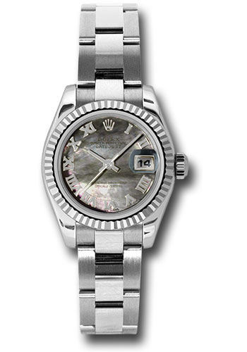 Rolex Watches - Datejust Lady - Steel Fluted Bezel - Oyster Bracelet - Style No: 179174 dkmro