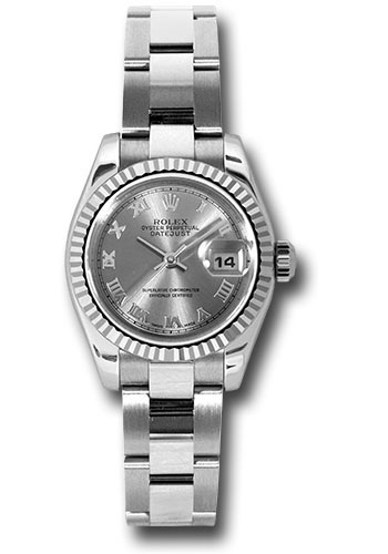 Rolex Watches - Datejust Lady - Steel Fluted Bezel - Oyster Bracelet - Style No: 179174 rro