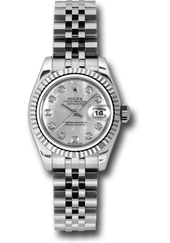 Rolex Watches - Datejust Lady - Steel Fluted Bezel - Jublilee Bracelet - Style No: 179174mdj