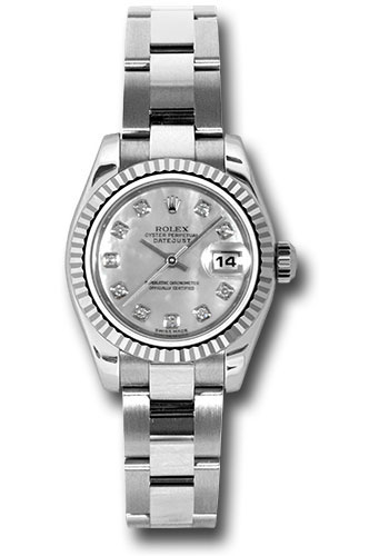 Rolex Watches - Datejust Lady - Steel Fluted Bezel - Oyster Bracelet - Style No: 179174 mdo