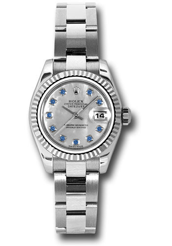 Rolex Watches - Datejust Lady - Steel Fluted Bezel - Oyster Bracelet - Style No: 179174 msao