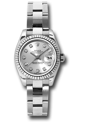 Rolex Watches - Datejust Lady - Steel Fluted Bezel - Oyster Bracelet - Style No: 179174 sdo