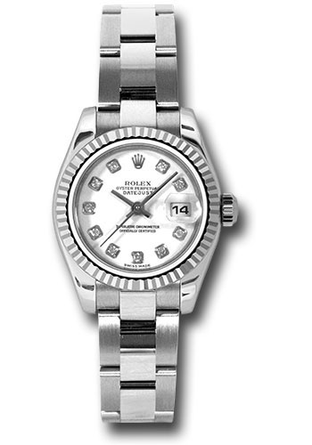 Rolex Watches - Datejust Lady - Steel Fluted Bezel - Oyster Bracelet - Style No: 179174 wdo
