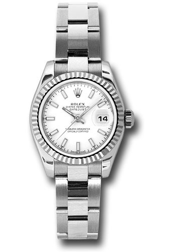 Rolex Watches - Datejust Lady - Steel Fluted Bezel - Oyster Bracelet - Style No: 179174 wso