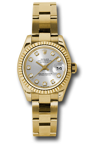 Rolex Watches - Datejust Lady - Gold President Yellow Gold - Fluted Bezel - Oyster - Style No: 179178sdo