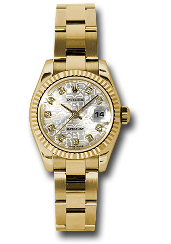 Rolex Watches - Datejust Lady - Gold President Yellow Gold - Fluted Bezel - Oyster - Style No: 179178sjdo