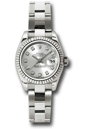 Rolex Watches - Datejust Lady - Gold President White Gold - Fluted Bezel - Oyster - Style No: 179179 sdo