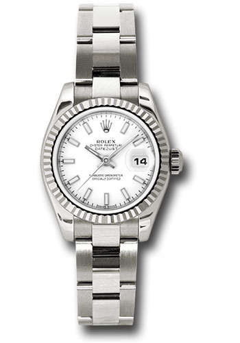 Rolex Watches - Datejust Lady - Gold President White Gold - Fluted Bezel - Oyster - Style No: 179179 wso