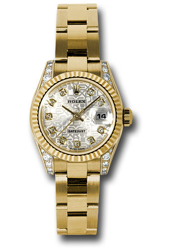 Rolex Watches - Datejust Lady - Gold President Yellow Gold - Fluted Bezel - Oyster - Style No: 179238sjdo