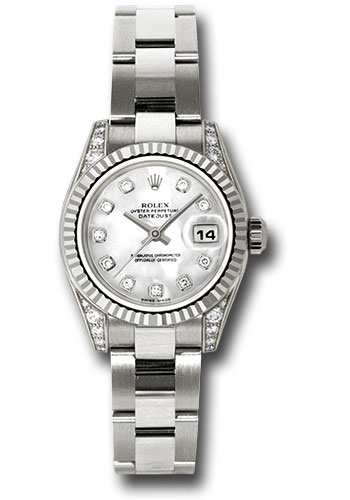 Rolex Watches - Datejust Lady - Gold President White Gold - Fluted Bezel - Oyster - Style No: 179239 mdo