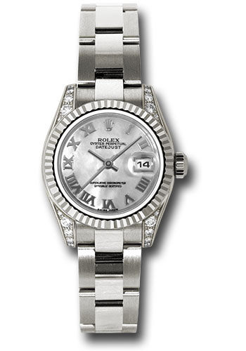 Rolex Watches - Datejust Lady - Gold President White Gold - Fluted Bezel - Oyster - Style No: 179239 mro