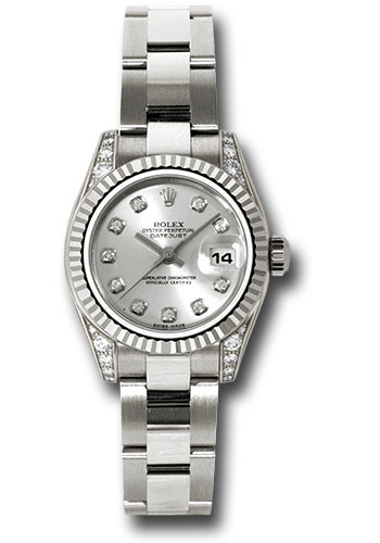 Rolex Watches - Datejust Lady - Gold President White Gold - Fluted Bezel - Oyster - Style No: 179239 sdo