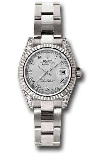 Rolex Watches - Datejust Lady - Gold President White Gold - Fluted Bezel - Oyster - Style No: 179239 sro