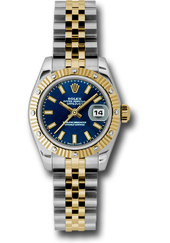 Rolex Watches - Datejust Lady - Steel and Gold Yellow Gold - 12 Dia Bezel - Jubilee - Style No: 179313 bsj