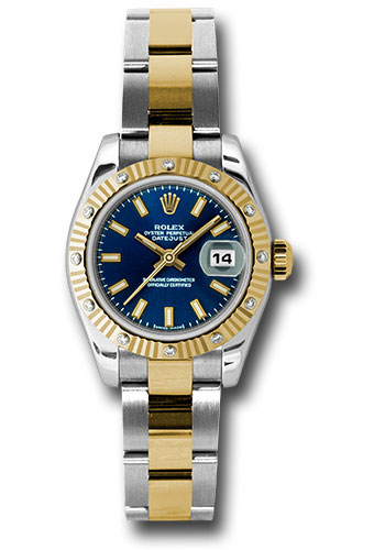 Rolex Watches - Datejust Lady - Steel and Gold Yellow Gold - 12 Dia Bezel - Oyster - Style No: 179313 bso