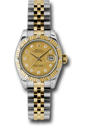 Rolex Watches - Datejust Lady - Steel and Gold Yellow Gold - 12 Dia Bezel - Jubilee - Style No: 179313 chgdmdj
