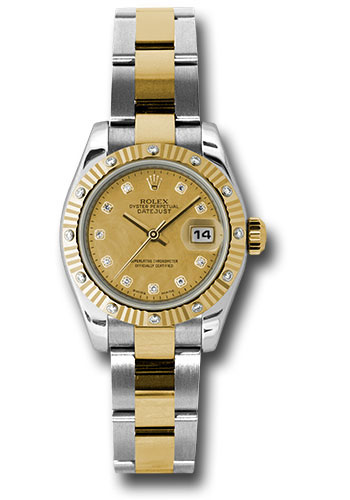 Rolex Watches - Datejust Lady - Steel and Gold Yellow Gold - 12 Dia Bezel - Oyster - Style No: 179313 chgdmdo