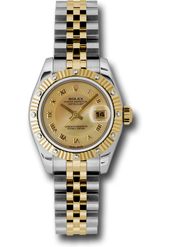 Rolex Watches - Datejust Lady - Steel and Gold Yellow Gold - 12 Dia Bezel - Jubilee - Style No: 179313 chmdrj