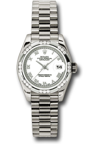 Rolex Watches - Datejust Lady - Gold President White Gold - Dia Bezel - President - Style No: 179369 wrp