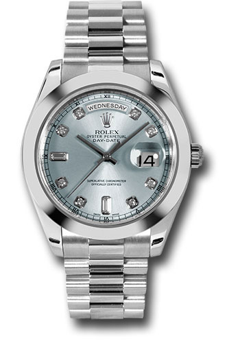 Rolex Watches - Day-Date II President Platinum - Polished Bezel - Style No: 218206 ibldp