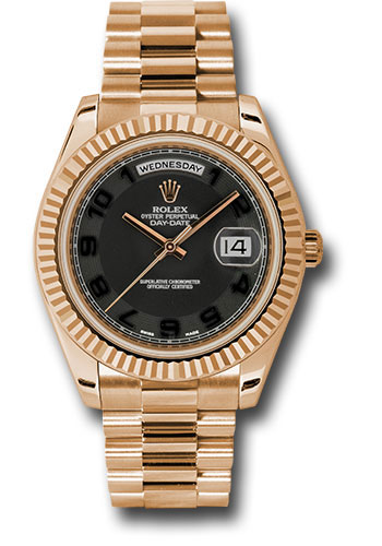 Rolex Watches - Day-Date II President Pink Gold - Fluted Bezel - Style No: 218235 bkcap