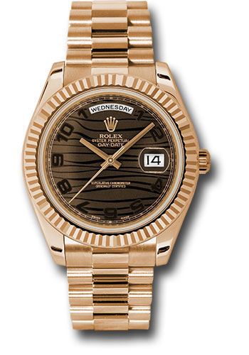 Rolex Watches - Day-Date II President Pink Gold - Fluted Bezel - Style No: 218235 brwap
