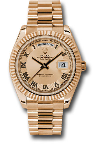 Rolex Watches - Day-Date II President Pink Gold - Fluted Bezel - Style No: 218235 chcrp
