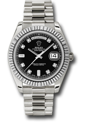 Rolex Watches - Day-Date II President White Gold - Fluted Bezel - Style No: 218239 bkdp