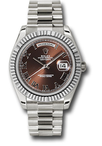 Rolex Watches - Day-Date II President White Gold - Fluted Bezel - Style No: 218239 brrp