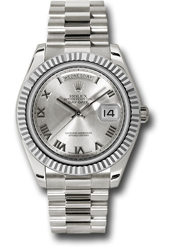 Rolex Watches - Day-Date II President White Gold - Fluted Bezel - Style No: 218239 rrp