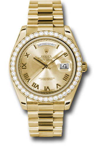 Rolex Watches - Day-Date II President Yellow Gold - Diamond Bezel - Style No: 218348 chrp