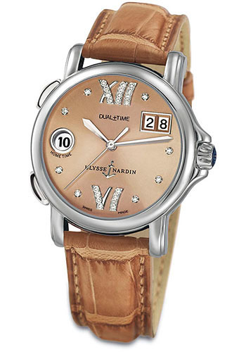 Ulysse Nardin Watches - GMT Dual Time 37mm Ladies Steel - Style No: 223-22/30-09