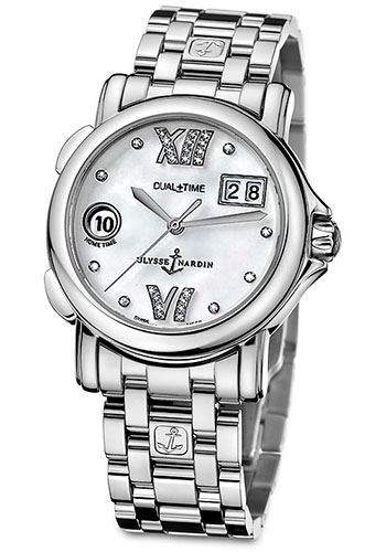 Ulysse Nardin Watches - GMT Dual Time 37mm Ladies Steel - Style No: 223-22-7/391