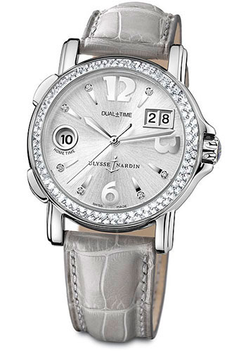 Ulysse Nardin Watches - GMT Dual Time 37mm Ladies Steel Diamond - Style No: 223-28/60-01