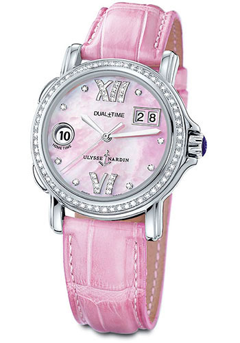 Ulysse Nardin Watches - GMT Dual Time 37mm Ladies Steel Diamond - Style No: 223-28B/396