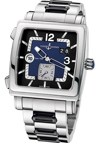 Ulysse Nardin Watches - Quadrato Dual Time Stainless Steel - Style No: 243-92-7/632
