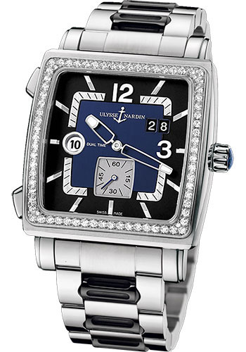 Ulysse Nardin Watches - Quadrato Dual Time Stainless Steel - Style No: 243-92B-7/632