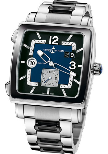 Ulysse Nardin Watches - Quadrato Dual Time Stainless Steel - Style No: 243-92CER-7M-632