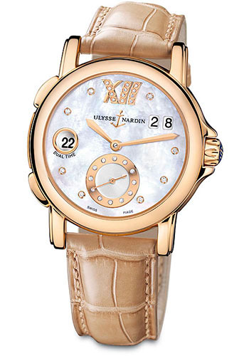 Ulysse Nardin Watches - GMT Dual Time 37mm Ladies Gold - Style No: 246-22/391