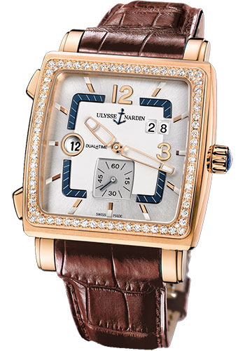Ulysse Nardin Watches - Quadrato Dual Time Rose Gold - Style No: 246-92B/600
