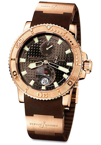 Ulysse Nardin Watches - Maxi Marine Diver Rose Gold - Style No: 266-33-3A/925