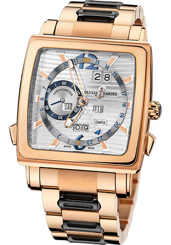 Ulysse Nardin Watches - Quadrato Dual Time Perpetual Rose Gold - Style No: 326-90-8M/91