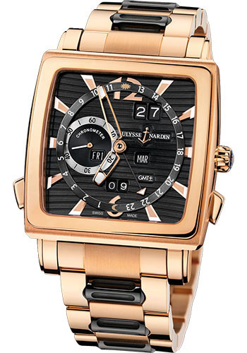 Ulysse Nardin Watches - Quadrato Dual Time Perpetual Rose Gold - Style No: 326-90-8M/92